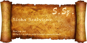Siska Szalviusz névjegykártya